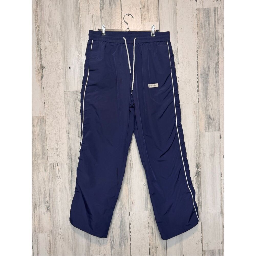 Constitution Men’s Large Navy Track Pants | Athletic Windbreaker Jogger Pants
